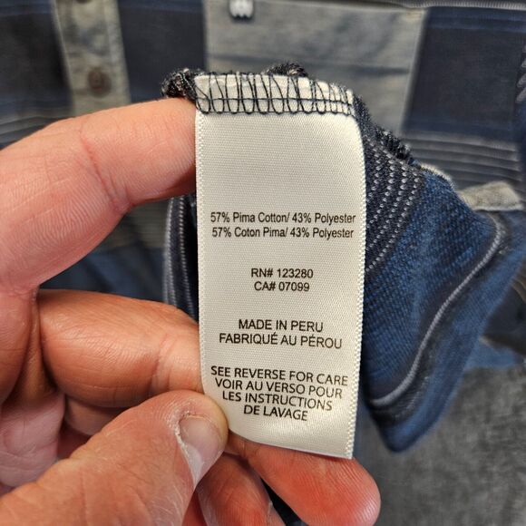 Travis Mathew Polo‎ Shirt Mens Size Large Gray Striped Short Sleeve - Picture 7 of 10